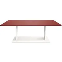 vladon table de salon table basse mono en blanc avec plateau de dessus en bordeaux haute brillance.