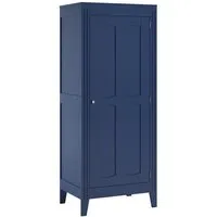 armoire 1 porte avec étagères et penderie l80.5 x h196.8 cm - 80,5 cm x 55,25 cm x 196,8 cm - charlotte bleu