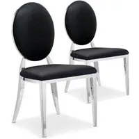 chaises médaillon simili "tatianna" 90cm noir - paris prix - lot de 2 - design & elegant