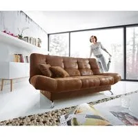 canapé-lit viol marron 190x90 cm avec compartiment de lit canapé fonction lit