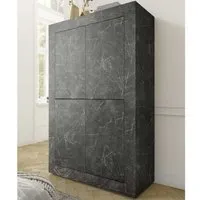 vaisselier 4 portes marbre noir - matera - l 102 x l 43 x h 162
