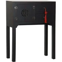 console table console en bois de sapin et mdf coloris noir - longueur 63 x profondeur 26 x hauteur 83 cm