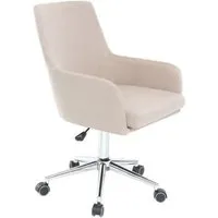 fauteuil de bureau design tissu naturel shana - miliboo - avec accoudoirs - contemporain - design - beige