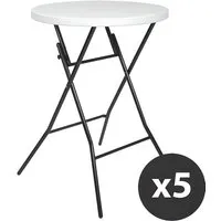 table haute mange debout pliant - mob event pro - lot de 5 - diam.80 x h.110 cm - blanc - acier