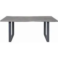 table de repas - athm design - niven - plateau acacia massif - pieds metal - gris