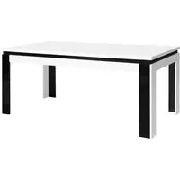 table salle à manger linn 180cm . coloris blanc. table 6 personnes brillante noire et blanche . design moderne. 90 blanc