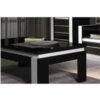 table basse design lina noir et blanche laquée