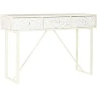 console table console en bois de sapin et mdf coloris blanc - longueur 120 x profondeur 35 x hauteur 80 cm
