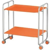 table roulante pliante - don hierro - gris-orange - métal - contemporain - livré monté