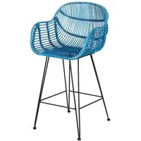 chaise oslo - bleu - rotin/métal