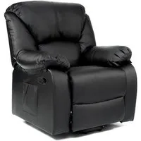 ecode fauteuil de massage relax monaco, 10 vibromoteurs à ondulation, inclinable à 160 °, fonction chauffage, a ++, noir