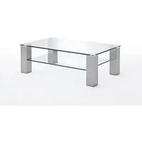 table basse plateau en verre - l65 x h38 x p65 cm