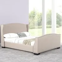 lit design grande tête de lit master - beige - 140x190