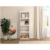 bibliothèque totem à 5 niveaux - meuble de rangement - style moderne - blanc mat 181x60x25cm, rf956