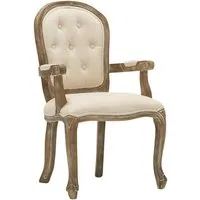 fauteuil villandry beige - assise lin pieds bois