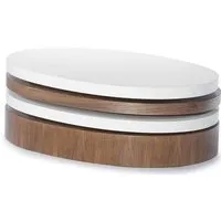 table basse bois et laqué sidony - noyer/blanc - bois foncé 30 bois foncé