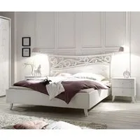 lit 180x200 bois blanc - esmeralda - blanc - bois - l 210 x l 211 x h 116 cm - lit