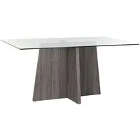 table à manger pegane - gris - rectangulaire - 6 places - contemporain - design