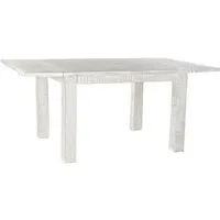 table à manger table repas extensible en bois de manguier coloris blanc - longueur 180-125 x hauteur 77 x profondeur 100 cm