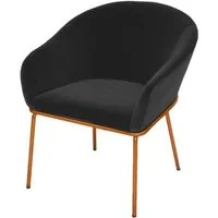 chaise avec accoudoirs velours pied or muleur - velours noir