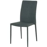 chaise de salle à manger - athm design - isabella gris - pieds en métal - lot de 4