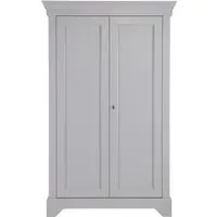 armoire de rangement en bois avec 2 portes coloris béton gris - pegane - contemporain - h 191 x l 118 x p 47 cm