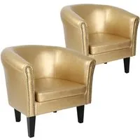 fauteuil chesterfield en simili cuir et bois avec éléments décoratifs en cuivre 58 x 71 x 70 cm - helloshop26