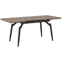 beliani - table de salle à manger extensible effet bois foncé 140/180 x 80 cm barbosa