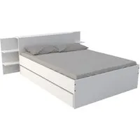 lit cabane - lequaidesaffaires - city 140x190 - blanc - avec tiroir - tête de lit chevet