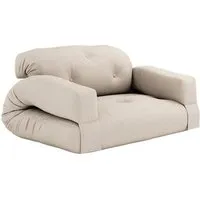canapé futon standard convertible hippo sofa couleur beige beige tissu inside75