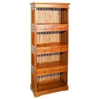 bibliothèque en teck macabane ayan - 6 tiroirs - marron/miel - meuble de bureau
