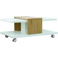 table basse - ac-déco - joliet - blanc - bois - 110 x 66 x 45 cm