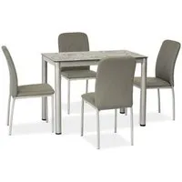 tables & bureaux - table rectangulaire 6 personnes - damar - 100 x 60 x 75 cm - gris