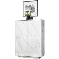 vaisselier 4 portes marbre blanc - burano - l 92 x l 43 x h 145