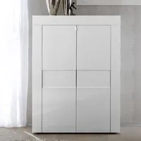 vaisselier 2 portes laqué blanc brillant - trani - l 92 x l 42 x h 115