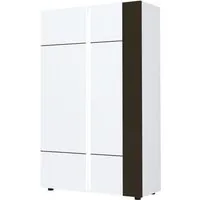 vaisselier 2 portes gris/blanc brillant - watom - l 100 x l 40 x h 165