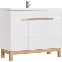 ensembles salle de bain - ensemble meuble vasque 100 cm - cintra white beige