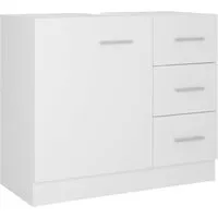 meuble sous lavabo, armoire de rangement avec compartiment et 3 tiroirs - 63 x 30 x 54 cm blanc