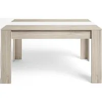 table à manger rectangulaire extensible en mélamine coloris blanc mat - longueur 160.4-220.4 x profondeur 90.4 x hauteur 76.1 cm