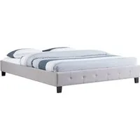 lit double futon corse - idimex - queen size 160x200 cm - revêtement en tissu gris