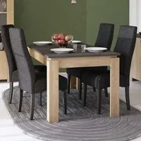 table de repas - stinau - chêne/béton ciré - rectangulaire - 8 personnes