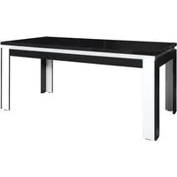 table salle à manger linn 160cm . coloris noir et blanc. table 4 personnes. design moderne. 90 noir