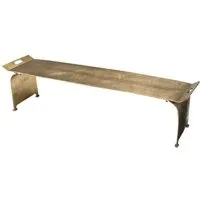 table basse rectangulaire/console basse en aluminium doré - macabane - jonas - contemporain - design - brillant