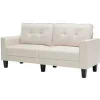 relax4life canapé 2 places, sofa de salon avec 2 coussins amovibles en tissu lin, meuble de salon/chambre/bureau, charge