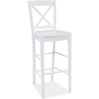 chaise de bar - 40 x 37 x 112 cm - bois - blanc