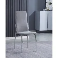 lot de 6 chaises de salle à manger en jarama gris avec pieds coloris chromé - longueur 43 x profondeur 53 x hauteur 110 cm