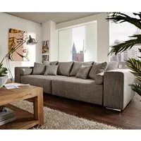 canapé marbeya gris clair 290x110 cm avec fonction lit big-sofa