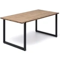 table salle à manger uley 140x80x75cm noir en bois de pin massif fini vintage style industriel box furniture