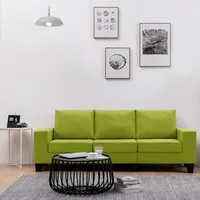 canapé droit fixe 3 places moderne sofa divan canapé de salon contemporain - vert tissu luxueux