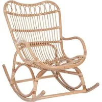 fauteuil à bascule - jolipa - rotin naturel - 110x66x93cm